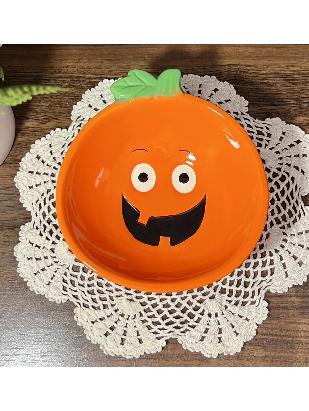 Jack-o-lantern Halloween Pumpkin Tien Hsing Int'l Trading Co Nut and Candy Dish